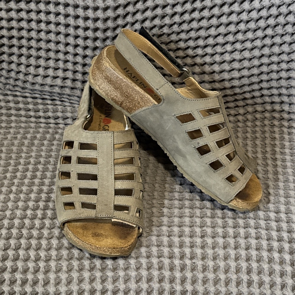 beige Haflinger sandals Leather Upper Cork Footbed Sz 7/38